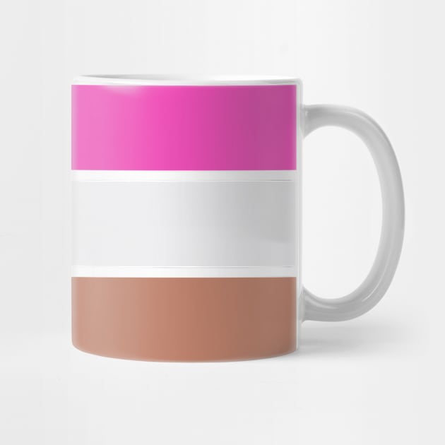 Three Classic Stripes - Pink and Coffee with Cream by AbstractIdeas